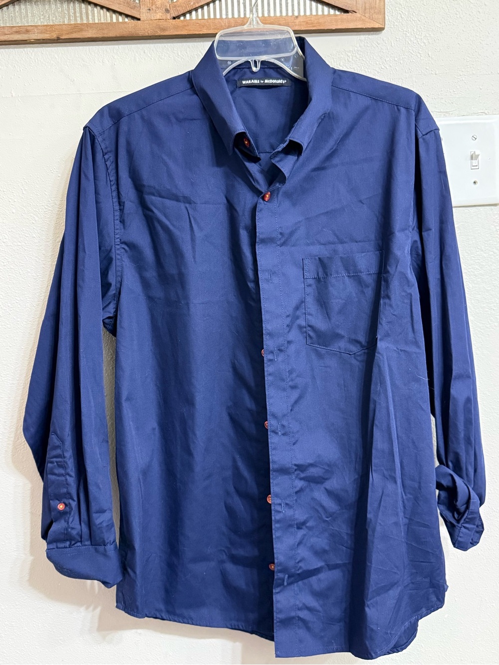 Men's Navy Long-Sleeve Dress Shirt